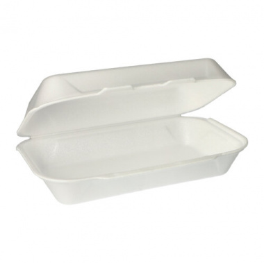 100 Allzweckboxen mit Klappdeckeln, EPS 1800 ml 7,5 cm x 24 cm x 13,3 cm weiss