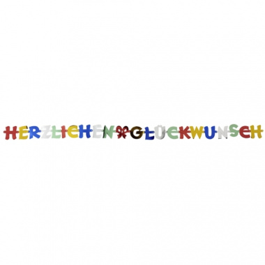 Grußkette 2,5 m -Herzlichen Glückwunsch-