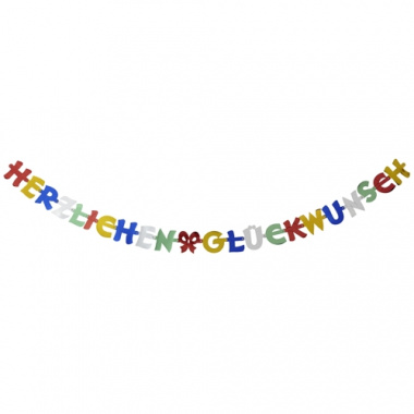 Grußkette 2,5 m -Herzlichen Glückwunsch-