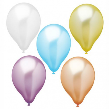 10 Luftballons Ø 30 cm farbig sortiert -Pearly-