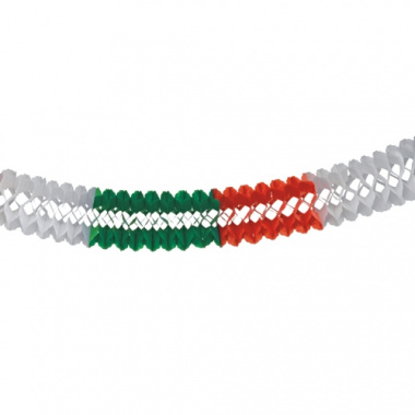 Großraumgirlande, Papier Ø 16 cm 10 m grün/weiss/rot schwer entflammbar