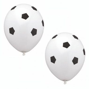 8 Luftballons Ø 29 cm -Fußball- weiß/schwarz