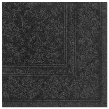 50 Servietten ROYAL Collection 1/4-Falz 40 cm x 40 cm schwarz Ornaments