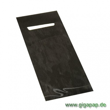 520 Bestecktaschen 20 cm x 8,5 cm schwarz inklusive weier Serviette 33x33 cm