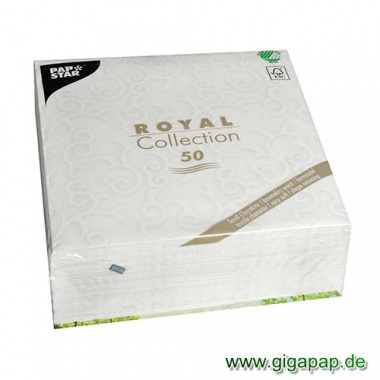 50 Servietten ROYAL Collection 1/4-Falz 40 cm x 40 cm weiss Casali