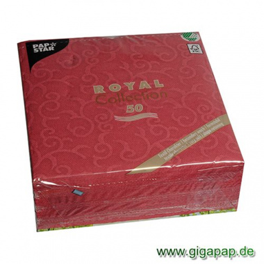 50 Servietten ROYAL Collection 1/4-Falz 40 cm x 40 cm bordeaux Casali