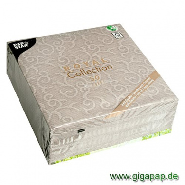 50 Servietten ROYAL Collection 1/4-Falz 40 cm x 40 cm grau Casali