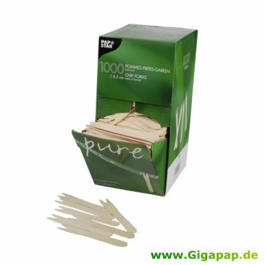 1000 Pommes-Frites-Gabeln, Holz -pure- 8,5 cm