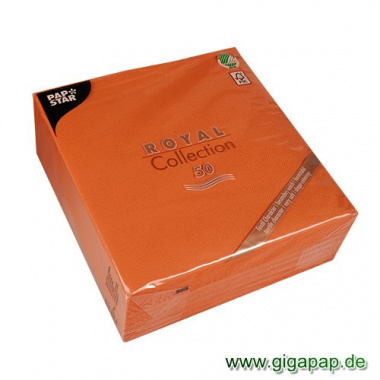 50 Servietten ROYAL Collection 1/4-Falz 40 cm x 40 cm nektarine