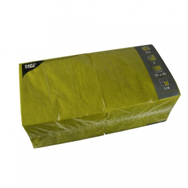 250 Servietten, 3-lagig 1/4-Falz 33 cm x 33 cm olivgrün