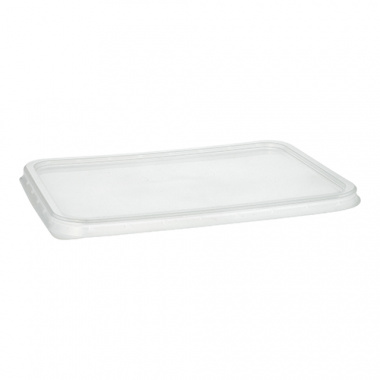 50 Deckel für Verpackungsbecher, PP 0,7 cm x 18,6 cm x 13,3 cm transparent