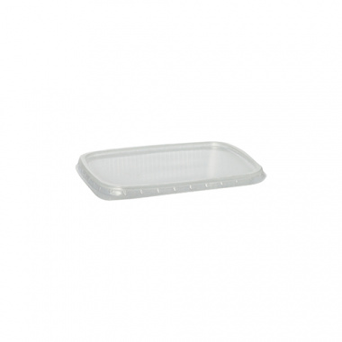 100 Deckel für Verpackungsbecher, PP eckig 0,6 cm x 8,1 cm x 10,8 cm transparent