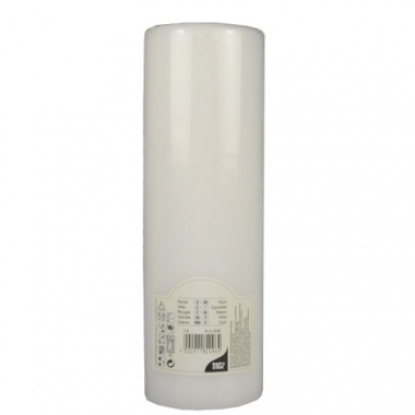 Stumpenkerze Ø 80 mm 250 mm weiss mit Flachkopf