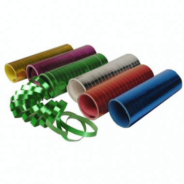 Luftschlangen 4 m farbig sortiert -Metallic-