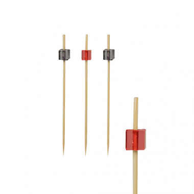 100 Fingerfood - Spieße 9 cm -Cube- schwarz oder rot