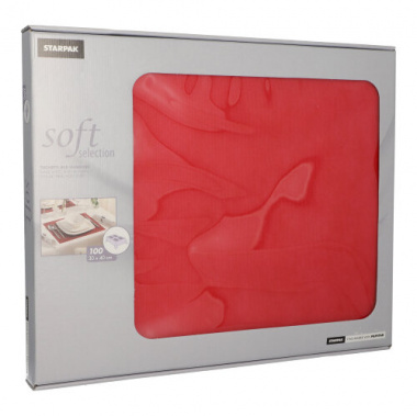 100 Tischsets, stoffähnlich, Vlies soft selection 30 cm x 40 cm rot