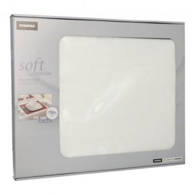 100 Tischsets, stoffähnlich, Vlies soft selection 30 cm x 40 cm weiss