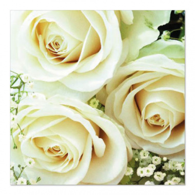 20 Servietten, 3-lagig 1/4-Falz 33 cm x 33 cm Royal Flower