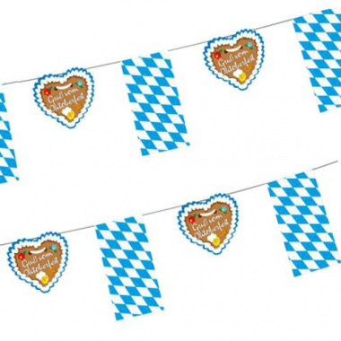 Flaggenkette, Girlande Papier 4 m Gruß vom Oktoberfest schwer entflammbar