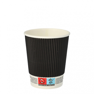 25 Trinkbecher, Pappe To Go 0,2 l Ø 8 cm · 9 cm Ripple Wall