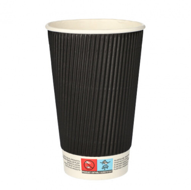 25 Trinkbecher, Pappe To Go 0,4 l Ø 9 cm · 13,7 cm Ripple Wall