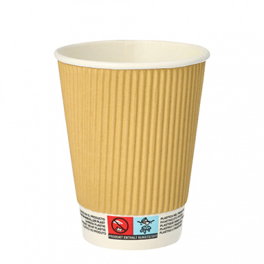 25 Trinkbecher, Pappe 0,3 l Ø 9 cm · 11 cm Ripple Wall