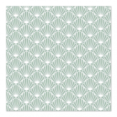 20 Servietten, 3-lagig 1/4-Falz 33 cm x 33 cm Shell Green