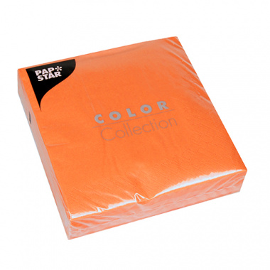 50 Servietten, 3-lagig 1/4-Falz 33 cm x 33 cm nektarine