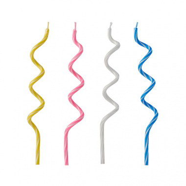 12 Geburtstagskerzen 12,5 cm farbig sortiert Spirale