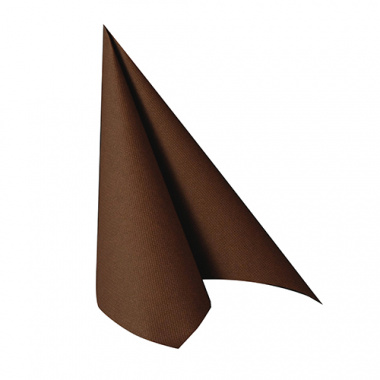 50 Servietten ROYAL Collection 1/4-Falz 33 cm x 33 cm braun