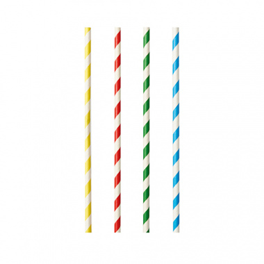 100 Shake-Halme, Papier Ø 8 mm · 21 cm farbig sortiert Stripes