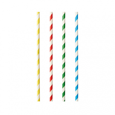 100 Shake-Halme, Papier  8 mm  21 cm farbig sortiert Stripes