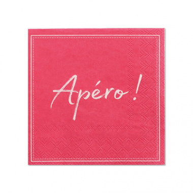 20 Servietten, 3-lagig 1/4-Falz 25 cm x 25 cm fuchsia Apero