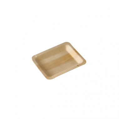 50 Fingerfood - Teller, Holz pure eckig 12 cm x 9,5 cm