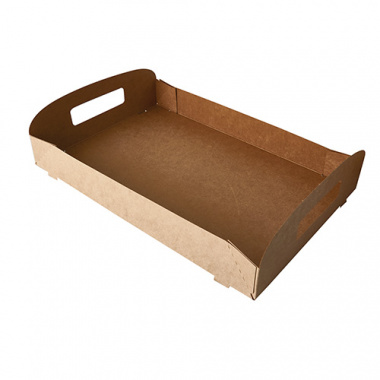 10 Tragetabletts, Pappe pure 4,5 cm x 35 cm x 24 cm braun 100% Fair