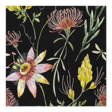 20 Servietten, 3-lagig 1/4-Falz 33 cm x 33 cm Flowers