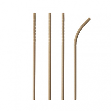 100 Trinkhalme, Papier pure Ø 6 mm · 20 cm braun flexibel