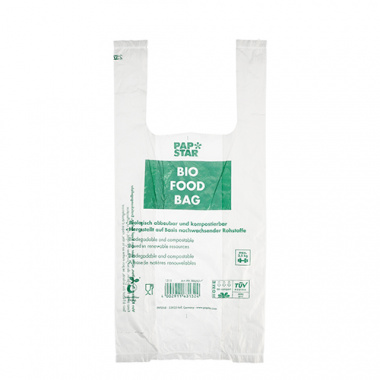 100 Hemdchen-Tragetaschen, Bio-Folie 47 cm x 22 cm x 13 cm transparent Knotenbeutel auf Rolle