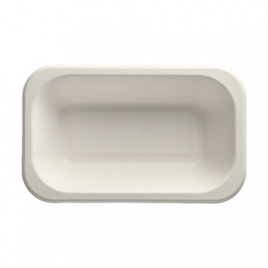 100 Siegelschalen, Zuckerrohr 950 ml 5,6 cm x 15 cm x 24 cm weiss