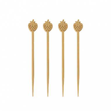 100 Fingerfood - Picker pure 9 cm Strawberry