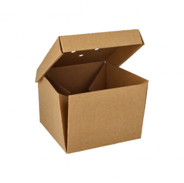 20 Burgerboxen, Pappe pure 10 cm x 13 cm x 13 cm braun faltbar, klein