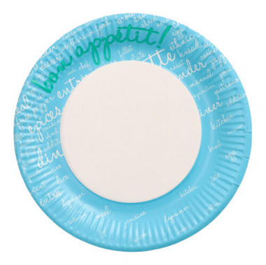10 Teller, Pappe rund Ø 23 cm blau Table Pleasures