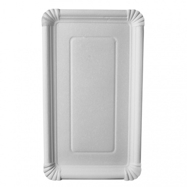 250 Teller, Pappe -pure- eckig 18 cm x 33 cm weiss