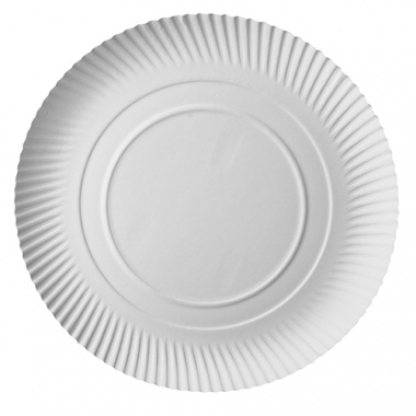100 Teller, Pappe -pure- rund Ø 34 cm 3 cm weiss