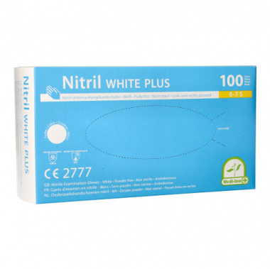 100 Medi-Inn® PS Handschuhe, Nitril puderfrei White Plus weiss Größe S