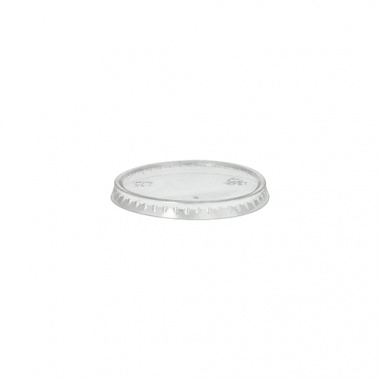 100 Deckel für Portionsbecher, rPET rund Ø 6,5 cm transparent