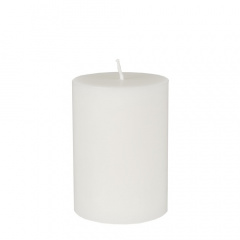 Stumpenkerze Ø 70 mm 100 mm weiss aus 100% Stearin, durchgefärbt