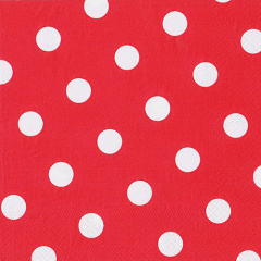 20 Servietten, 3-lagig 1/4-Falz 40 cm x 40 cm rot -Dots-
