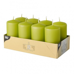 8 Stumpenkerzen Ø 50 mm 100 mm kiwi