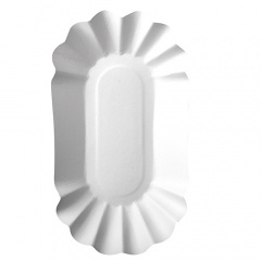 250 Schalen, Pappe -pure- oval 10,5 cm x 20 cm x 3,5 cm weiss